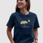 Flyers Wing® India Womens Premium Graphic Print Navy Blue T-Shirt