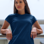 Flyers Wing® India Womens Premium Solid Plain True Blue T-Shirt