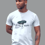 Flyers Wing® Mens Premium Cotton Sports, Typography White T-shirt