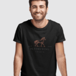 Flyers Wing® India Mens Premium Cotton Animal Print Black T-shirt